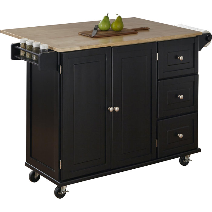 Red Barrel Studio® Kuhnhenn Solid Wood Kitchen Cart & Reviews Wayfair